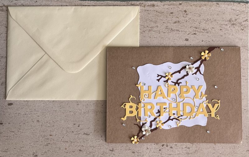 Happy birthday yellow blossom card