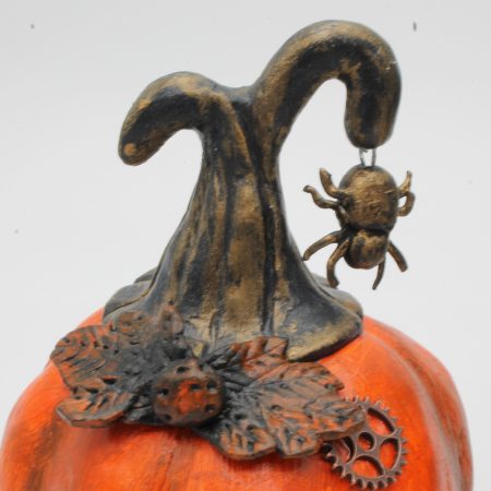 Handmade Halloween Decoration: Mr Midnight Cat with Pumpkin Set