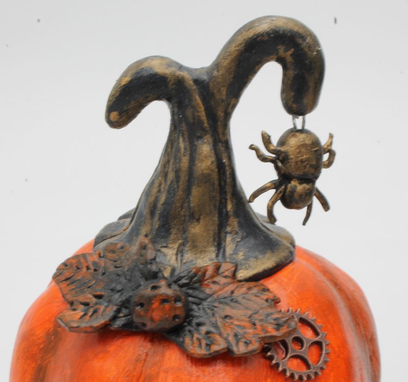 Handmade Halloween Decoration: Mr Midnight Cat with Pumpkin Set