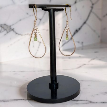 Golden Tide Peridot Teardrop Earrings