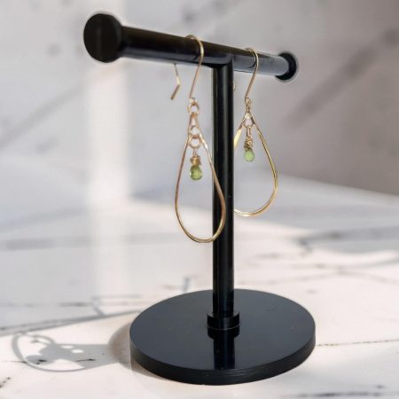 Golden Tide Peridot Teardrop Earrings