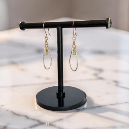 Golden Tide Peridot Teardrop Earrings