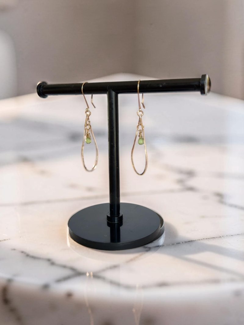Golden Tide Peridot Teardrop Earrings