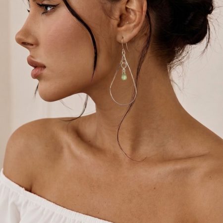 Golden Tide Peridot Teardrop Earrings