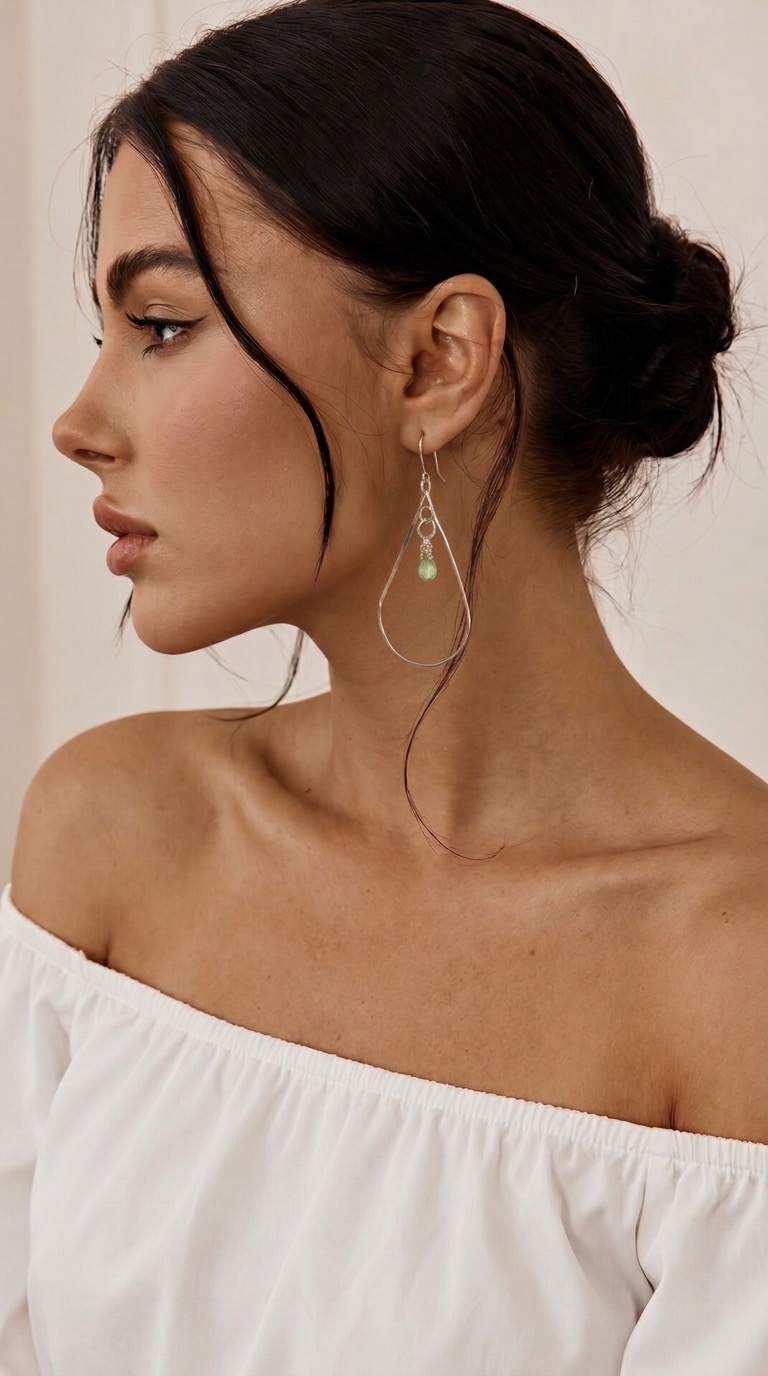 Golden Tide Peridot Teardrop Earrings