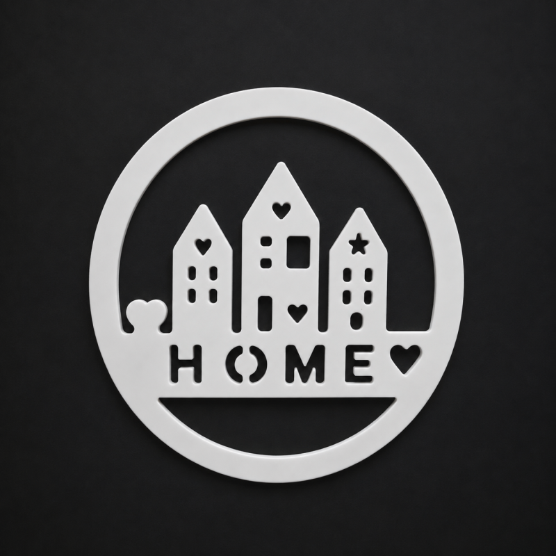 Scandi Nordic Style 'Home' Tealight Holder Decoration, Ornament. Hand Cast Eco Resin