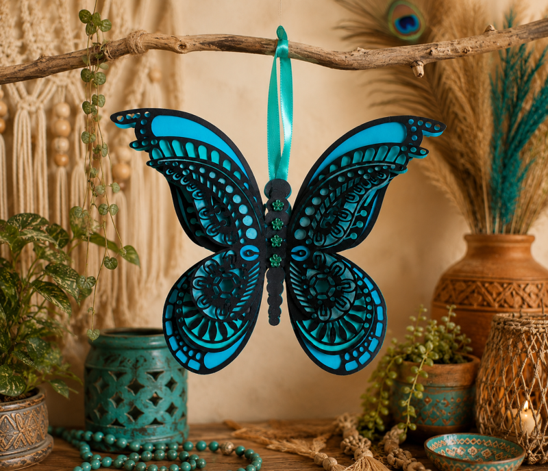 Stunning Hand Crafted Layered Butterfly Wall Art Home Decor. A Beautiful And Unique Gift For You Or Someone Special.
