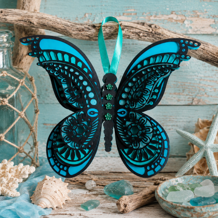 Stunning Hand Crafted Layered Butterfly Wall Art Home Decor. A Beautiful And Unique Gift For You Or Someone Special.