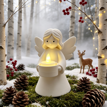 Christmas Crafted White Angel Tealight Holder — a truly special touch for the coming Festive Season