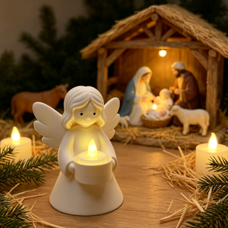 Christmas Crafted White Angel Tealight Holder — a truly special touch for the coming Festive Season
