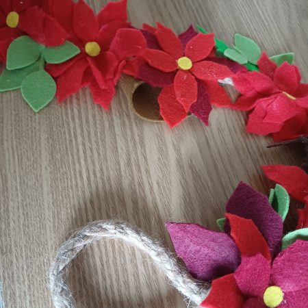 Beautiful Traditional Style Hand Made Felt Christmas Garland. Christmas Home Decor