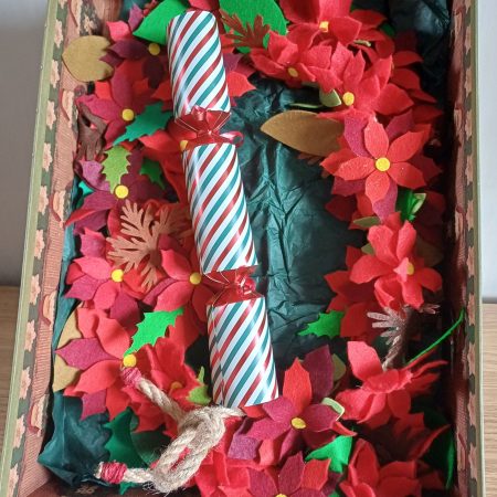 Beautiful Traditional Style Hand Made Felt Christmas Garland. Christmas Home Decor