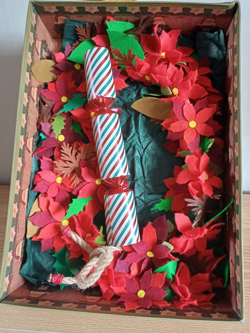 Beautiful Traditional Style Hand Made Felt Christmas Garland. Christmas Home Decor