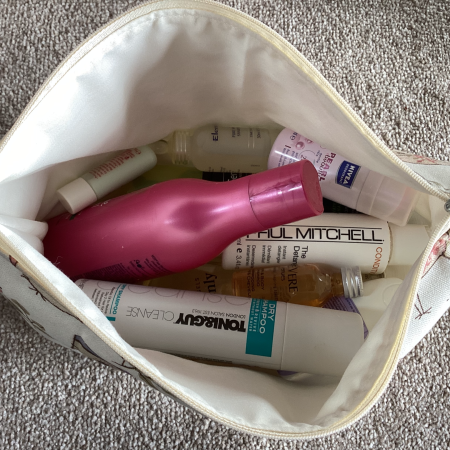 Medium/Large Cream Owl Print Lined, Zipped Beauty Bag, Vanity Bag, Make Up Bag
