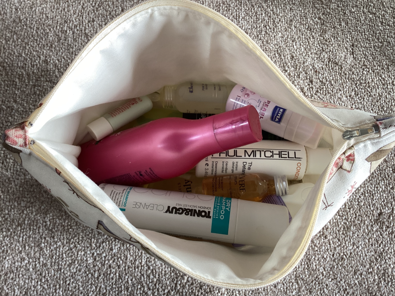 Medium/Large Cream Owl Print Lined, Zipped Beauty Bag, Vanity Bag, Make Up Bag