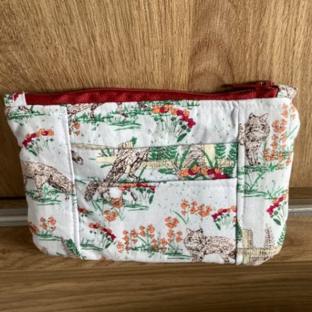 Cute Small Lined Zipped Fox Themed Fabric Coin/Card Purse/Wallet