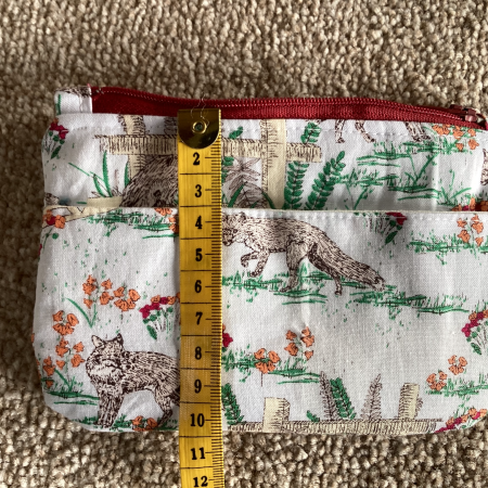 Cute Small Lined Zipped Fox Themed Fabric Coin/Card Purse/Wallet