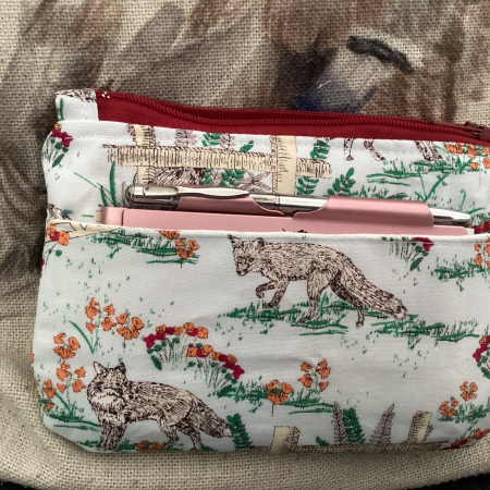 Cute Small Lined Zipped Fox Themed Fabric Coin/Card Purse/Wallet