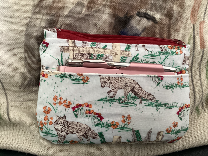 Cute Small Lined Zipped Fox Themed Fabric Coin/Card Purse/Wallet