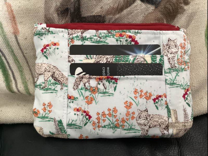 Cute Small Lined Zipped Fox Themed Fabric Coin/Card Purse/Wallet