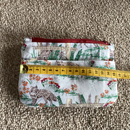 Cute Small Lined Zipped Fox Themed Fabric Coin/Card Purse/Wallet