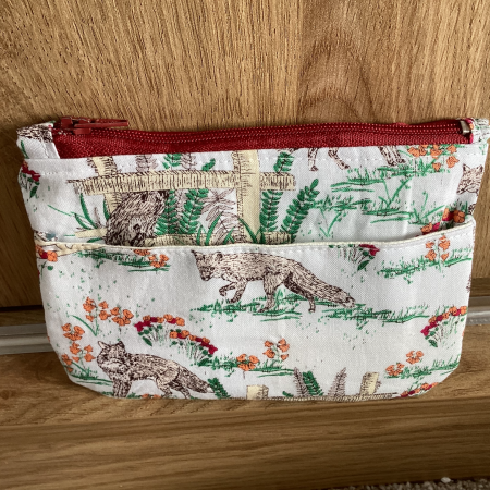 Cute Small Lined Zipped Fox Themed Fabric Coin/Card Purse/Wallet