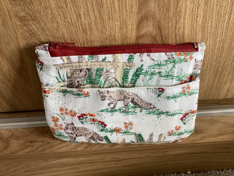 Cute Small Lined Zipped Fox Themed Fabric Coin/Card Purse/Wallet