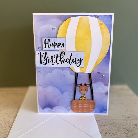 Baby balloon birthday card