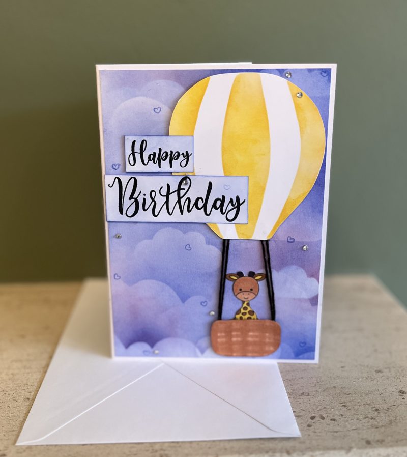 Baby balloon birthday card