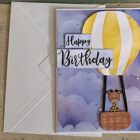 Baby balloon birthday card