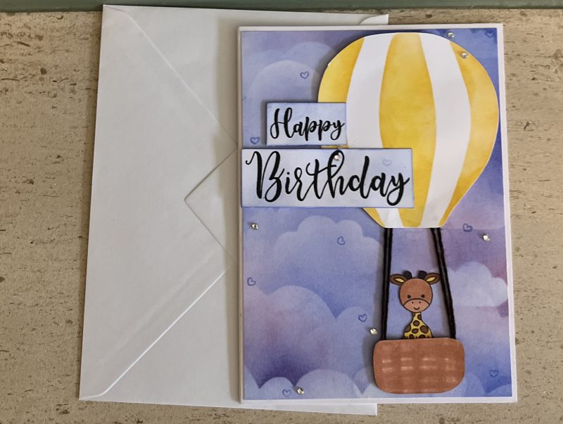 Baby balloon birthday card