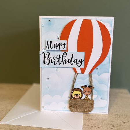 Baby balloon birthday card