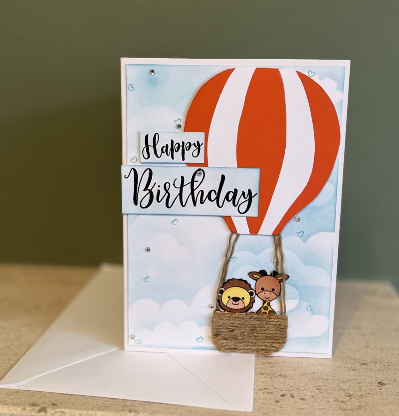 Baby balloon birthday card