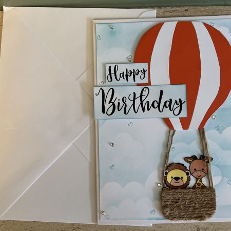 Baby balloon birthday card