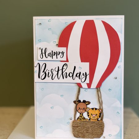 Baby balloon birthday card