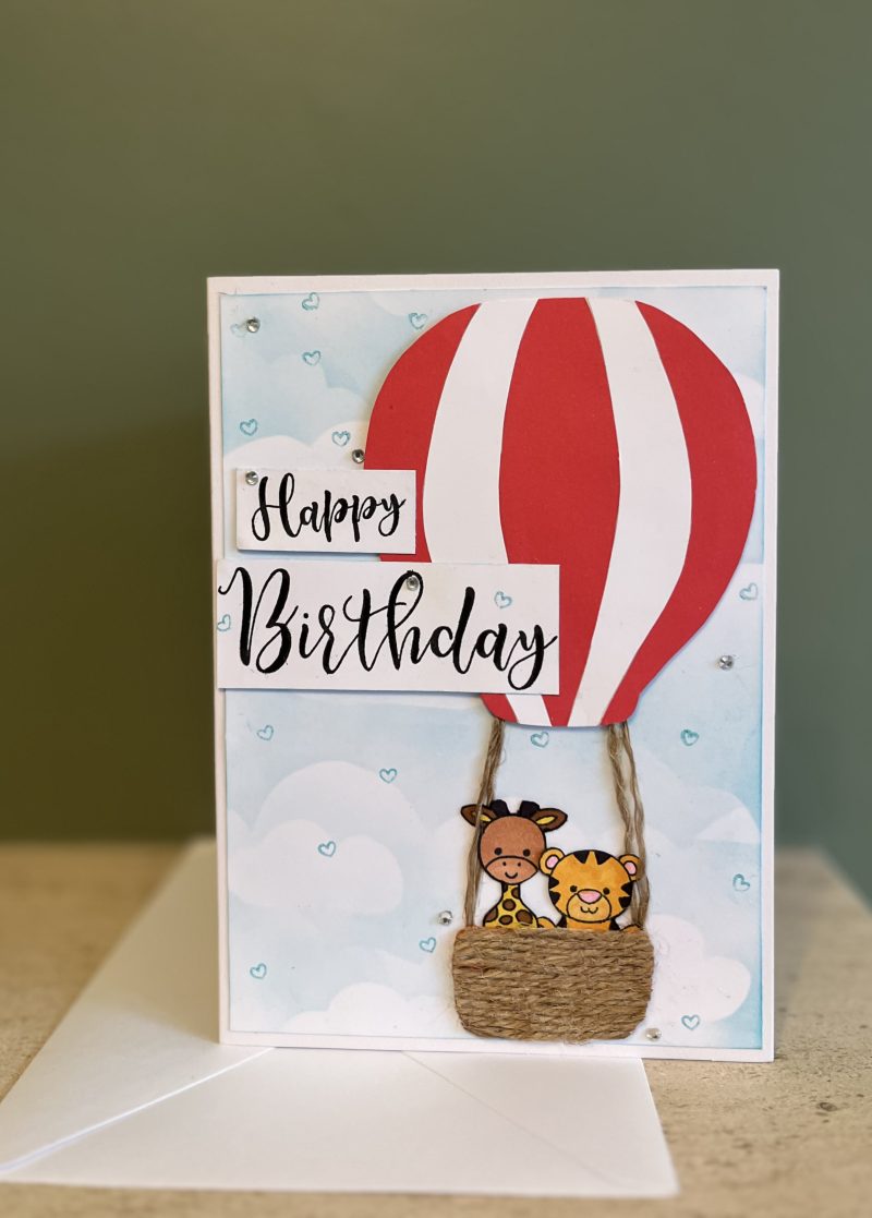 Baby balloon birthday card