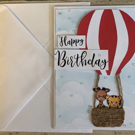 Baby balloon birthday card