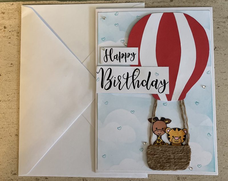 Baby balloon birthday card
