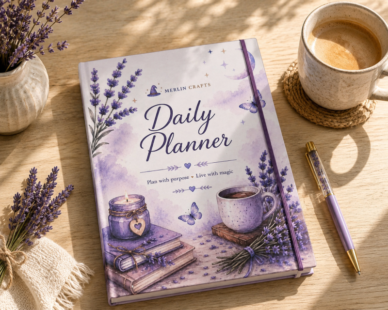 Handmade Lavender Daily Planner – Hardbound or Ring Bound A5 Planner