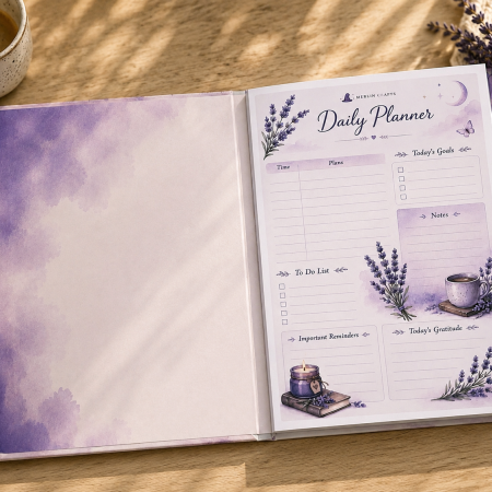 Handmade Lavender Daily Planner – Hardbound or Ring Bound A5 Planner