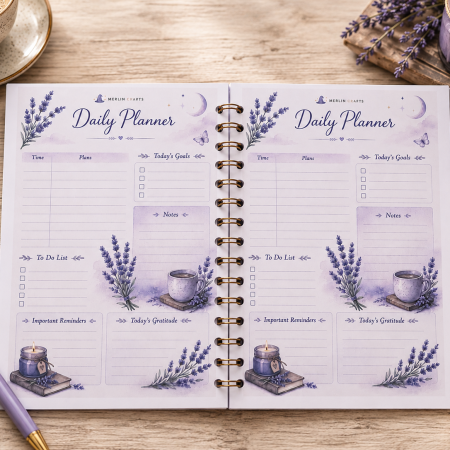 Handmade Lavender Daily Planner – Hardbound or Ring Bound A5 Planner