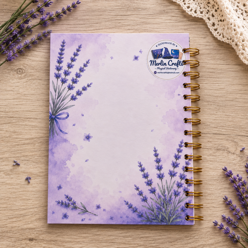 Handmade Lavender Daily Planner – Hardbound or Ring Bound A5 Planner