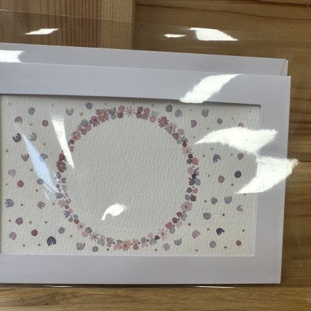 Pink and Purple Confetti Wreath —Hand-Painted Watercolour miniature art and card