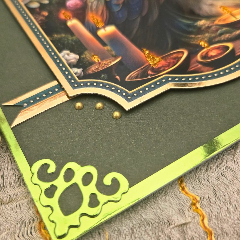 Handmade Peacock Birthday Card – Green & Gold