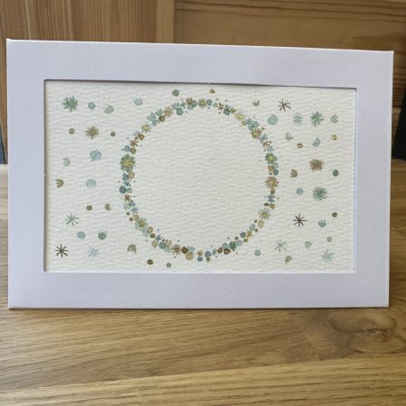 Jungle themed Confetti Wreath —Hand-Painted Watercolour miniature art and card