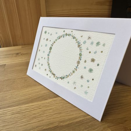 Jungle themed Confetti Wreath —Hand-Painted Watercolour miniature art and card