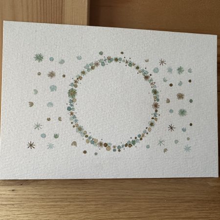 Jungle themed Confetti Wreath —Hand-Painted Watercolour miniature art and card