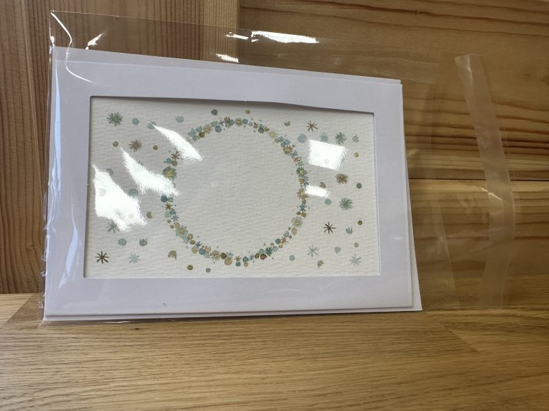 Jungle themed Confetti Wreath —Hand-Painted Watercolour miniature art and card
