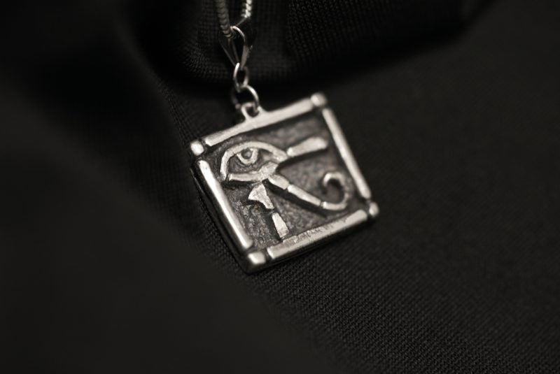 Handmade Sterling Silver Eye of Horus Pendant, Udjat Egyptian Protection Amulet UK Hallmark