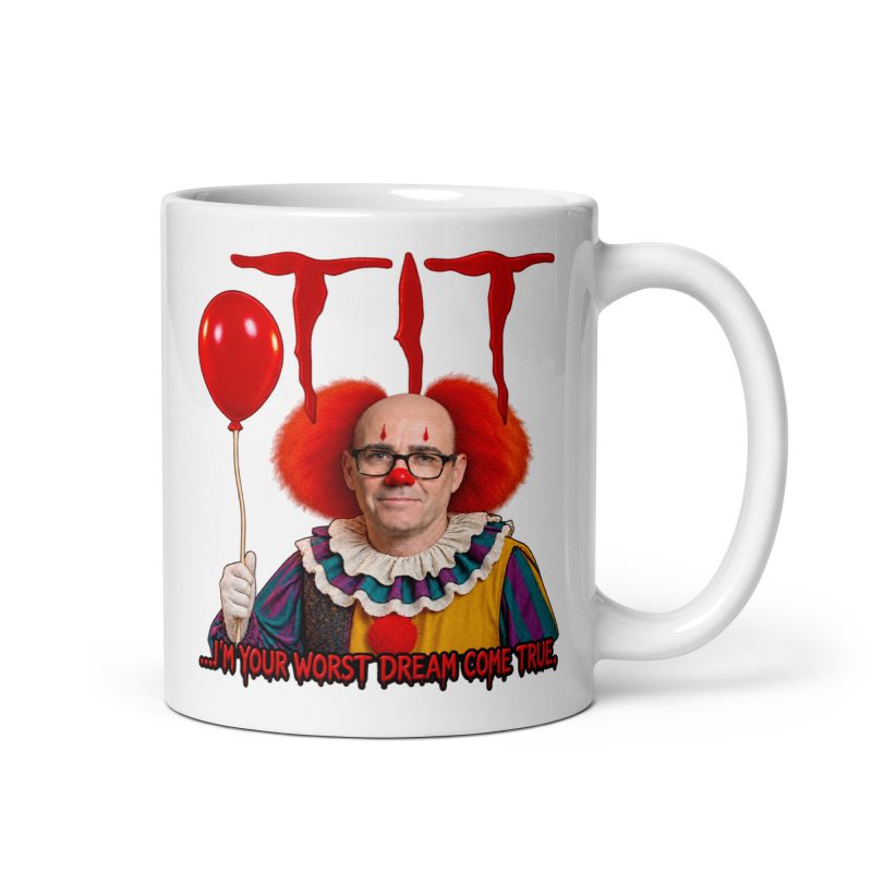 Andy Burnham Horror Clown Parody Ceramic Mug – 11oz White Funny Political Gift
